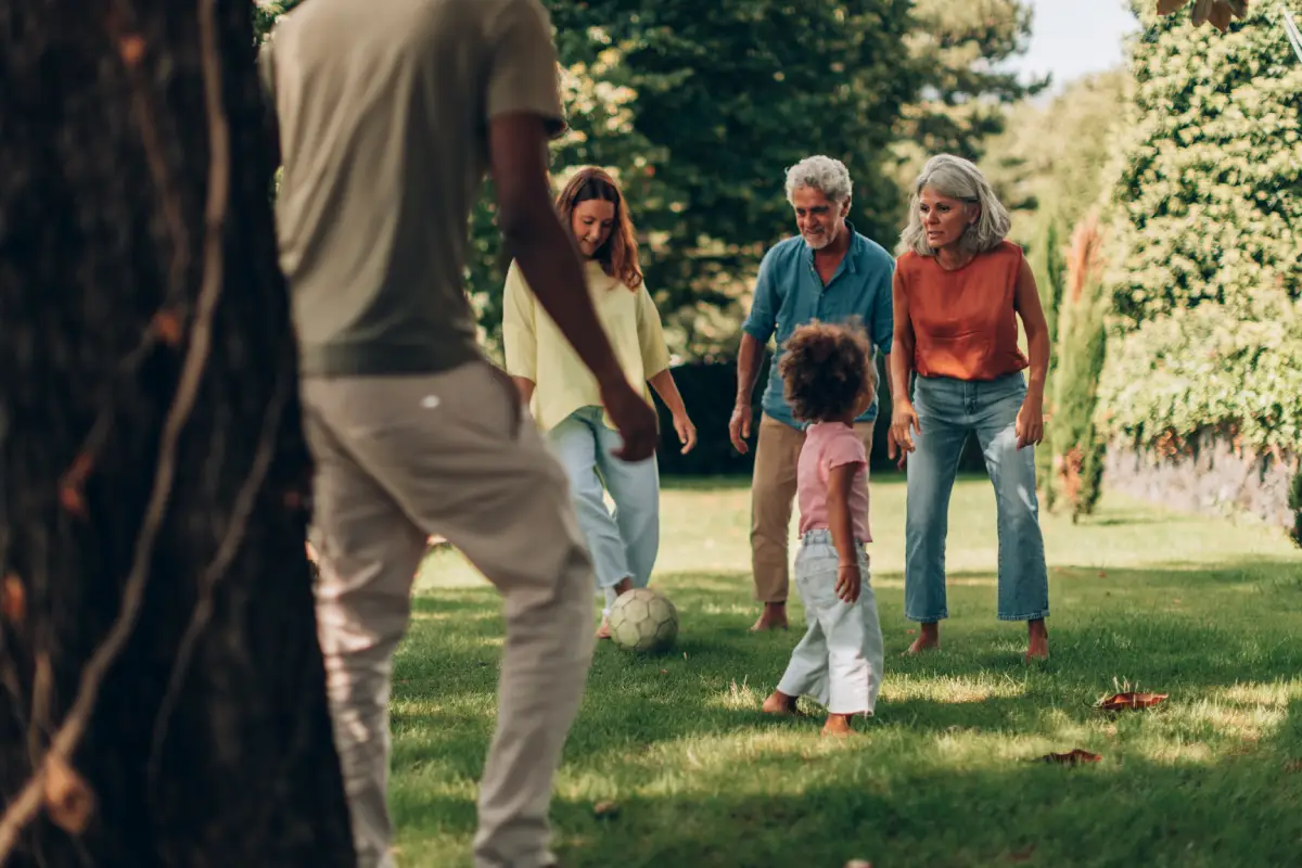 Image shows a multi generational family.